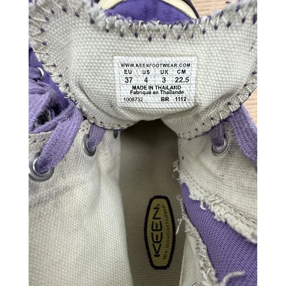 Keen Kids Purple Canvas‎ High Top Sneakers Lace Up Shoes Size 37 EU Youth